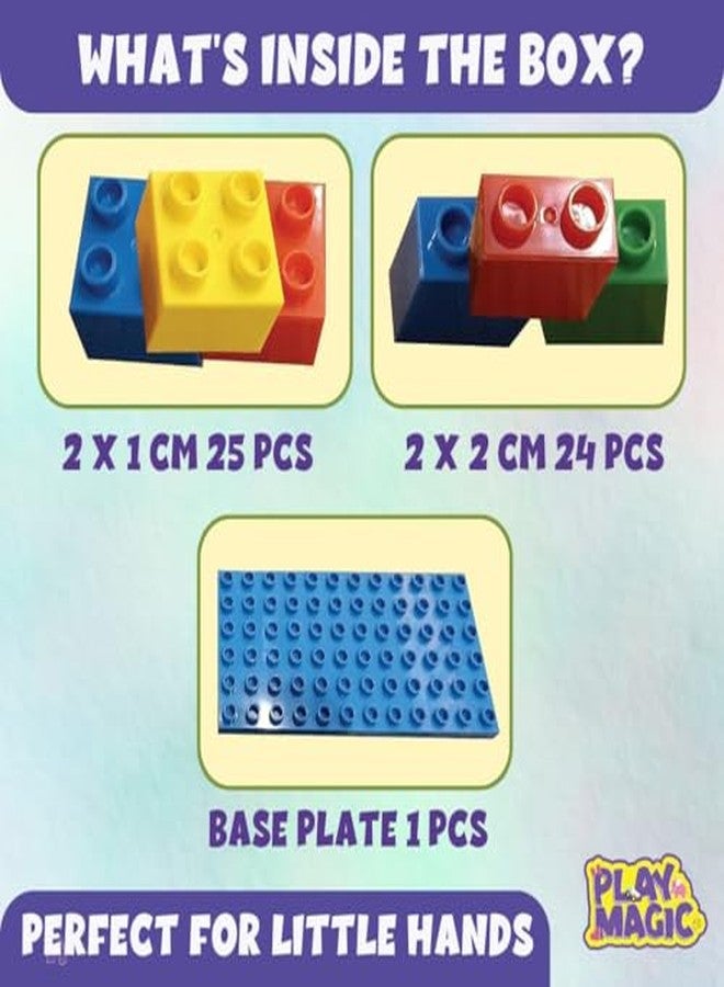 PlayMagic DIY Building Block Construction Set of 50 Pieces|Learning & Educational Puzzle Toy|Roleplay Activity Set|Motor Skill Development Construction Toy|Birthday-Return Gift for Kids|Made in India - Image 5